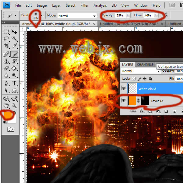 photoshop照片合成:惡魔炸毀城市特效_網(wǎng)頁設(shè)計