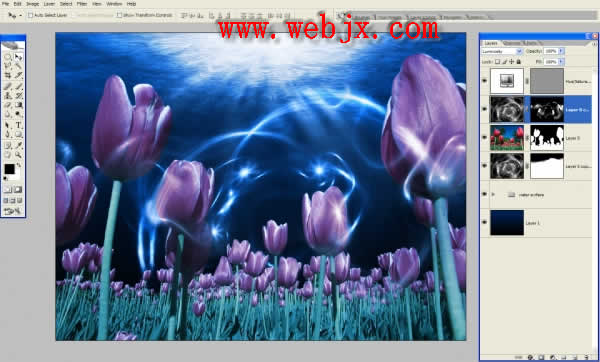 photoshop合成奇幻光線美麗的海底花園_網頁設計