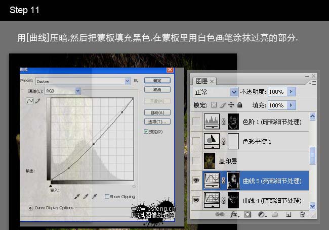 photoshop合成:長滿青苔的石像人