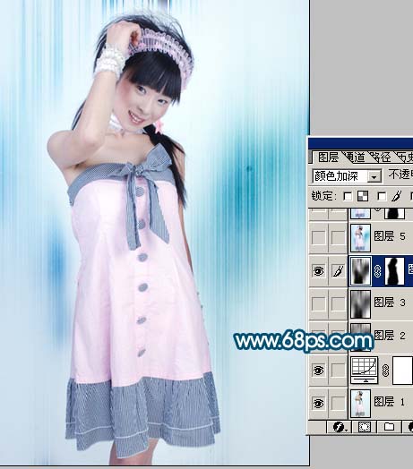 photoshop為照片添加時尚藍色紋理背景_webjx.com