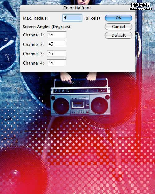 photoshop制作超酷的半調效果美女照片-webjx.com