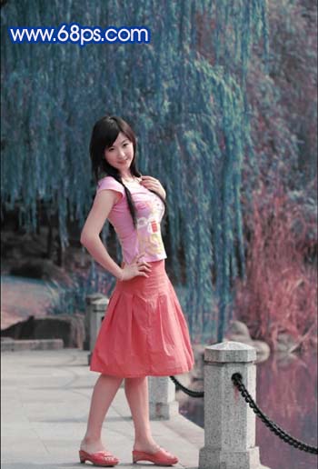 photoshop把風(fēng)景照變斑斕藍(lán)色星光特效