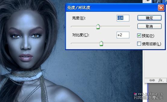photoshop教程:暗紫色調冷艷美女