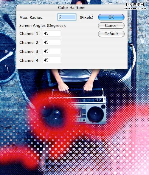 photoshop制作超酷的半調效果美女照片-webjx.com