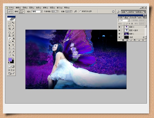 photoshop處理藝術照片風流個性蝴蝶美女_網頁設計webjx.com整理