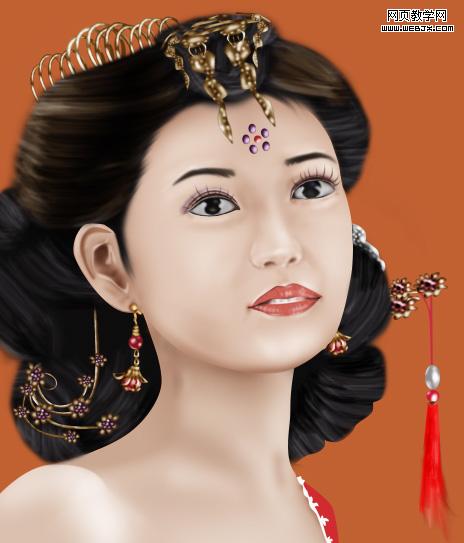 ps鼠繪教程:漂亮的卡通風(fēng)格古裝美女_網(wǎng)頁設(shè)計