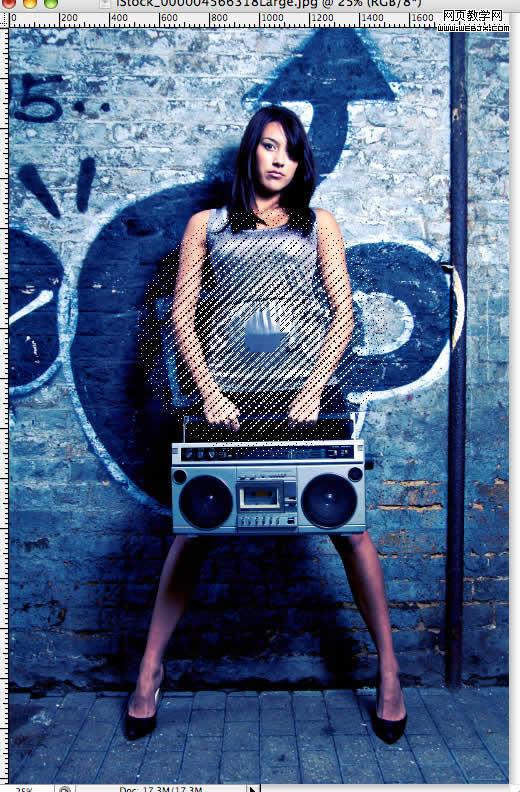 photoshop制作超酷的半調效果美女照片-webjx.com