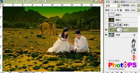 photoshop調(diào)出婚片的黃褐色