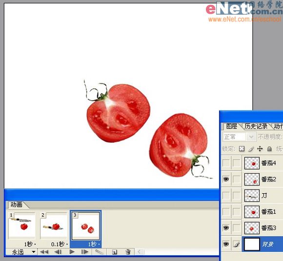 imageready制作刀切西紅柿動畫效果圖_網頁設計webjx.com整理