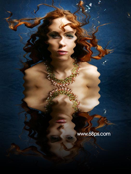 photoshop制作逼真的水中倒影