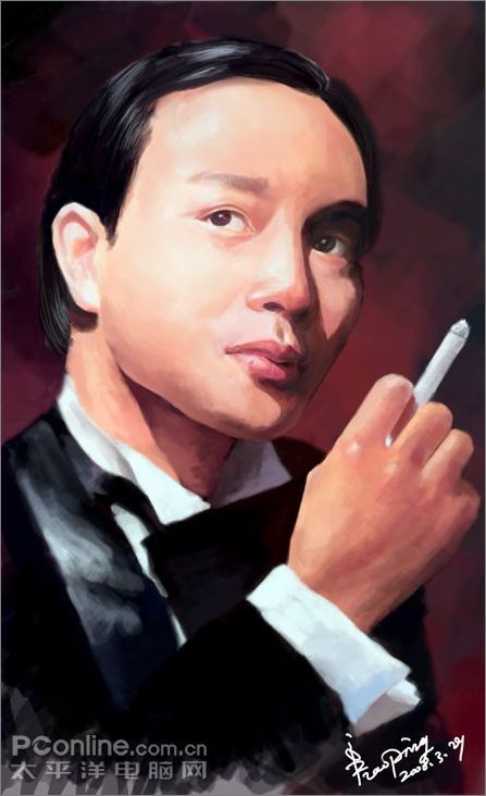 photoshop wacom繪制張國榮教程 photoshop wacom繪制張國榮教程