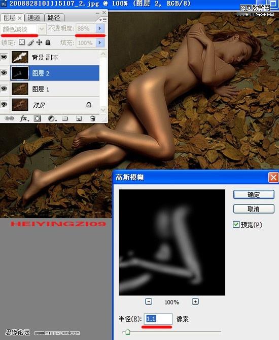 photoshop教程:金屬銅色調(diào)美女裸體_webjx.com