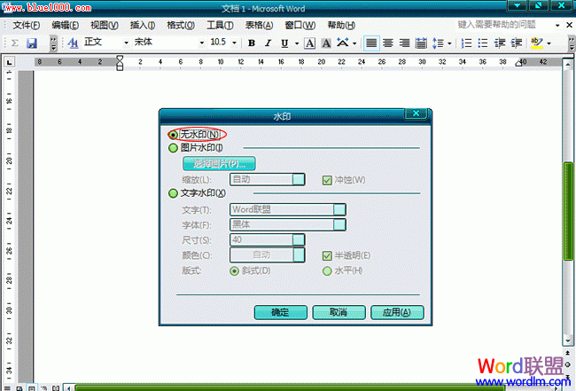Word2003文檔中怎么樣去水印
