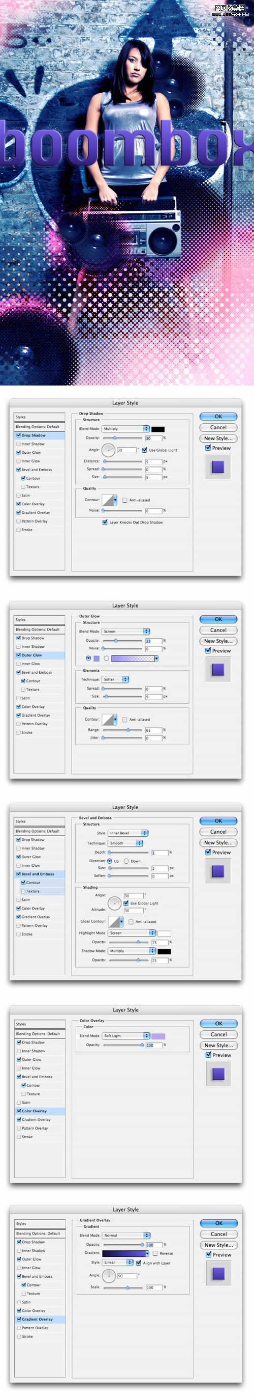 photoshop制作超酷的半調效果美女照片-webjx.com