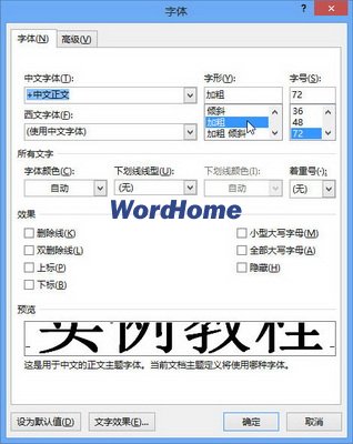 字體對(duì)話框