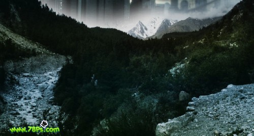 photoshop合成教程:黑暗迷霧山城_webjx.com