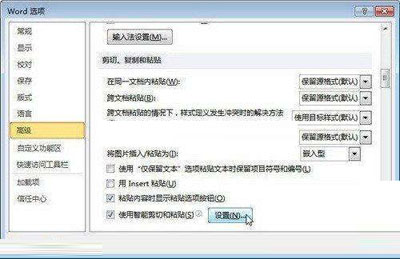 剪切、復(fù)制和粘貼”設(shè)置選項(xiàng)