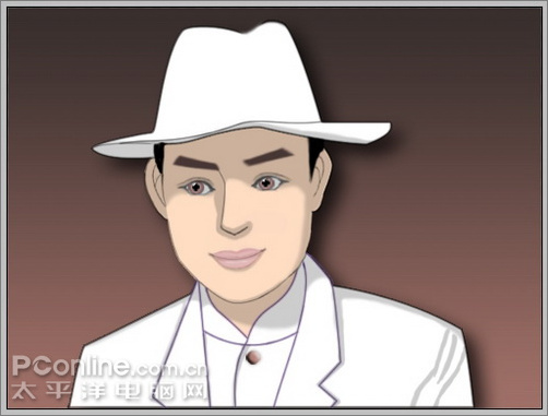 photoshop鼠繪卡通版民國帥哥