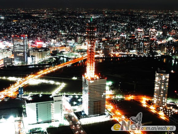 photoshop教程:制作閃亮燈光的城市夜景_webjx.com