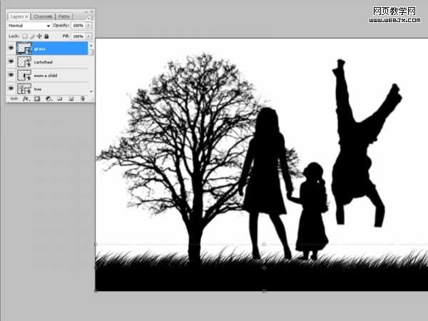 ps合成教程:美麗的黃昏家庭和諧風景-webjx.com