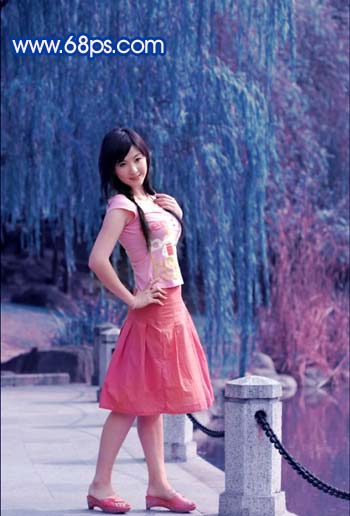 photoshop把風(fēng)景照變斑斕藍(lán)色星光特效