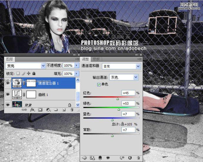 photoshop調色教程：調出燈光下的冷色調