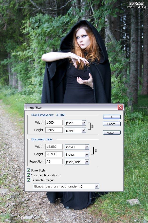 ps詳細制作手拿神秘魔法球的女巫師-www.webjx.com