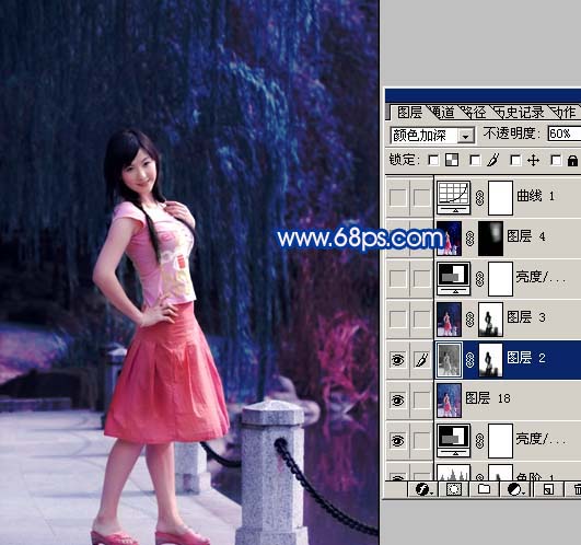 photoshop把風(fēng)景照變斑斕藍(lán)色星光特效