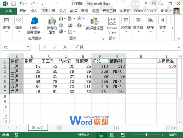 Excel2013圖表制作實例:達標圖