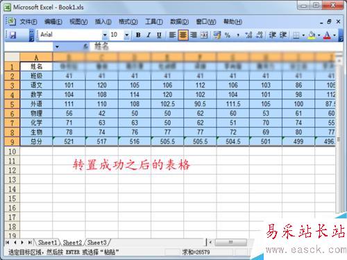excel中行列裝置