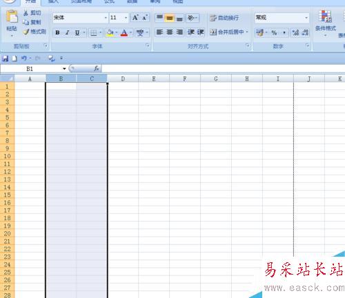 EXCEL中如何隱藏行列