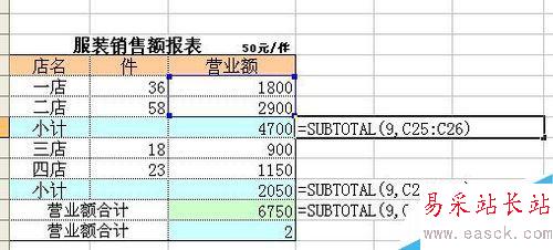 Excel中如何計算各種總值?