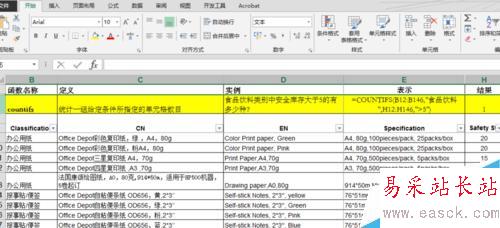 Excel count 函數應用