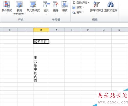 excel2010如何合并單元格中的內(nèi)容