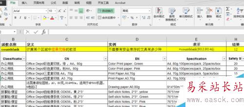 Excel count 函數應用