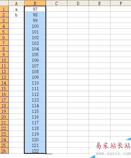 excel怎么自動輸入字母序列