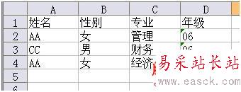 某列、某行有重復數據