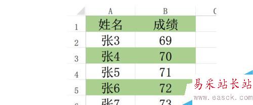 Excel如何設置間隔條紋顯示？