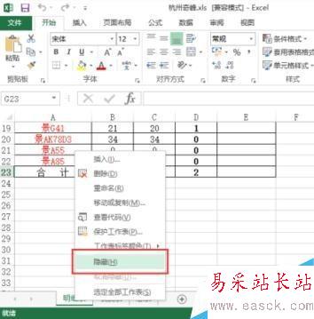 excel2013隱藏sheet的方法