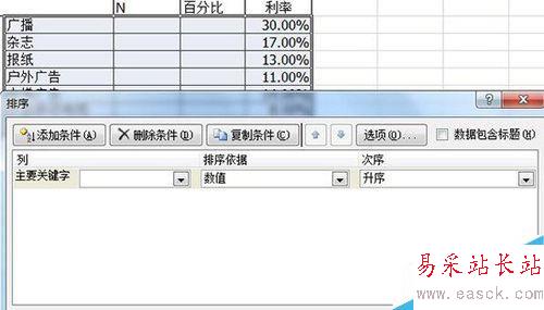 excel表格:雙標(biāo)題百分比排序操作