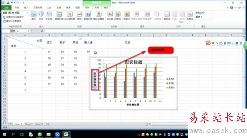 excle中設置圖表標題X軸和Y軸的數值教程