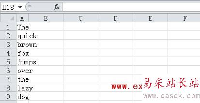 將英文句子中的單詞提取到同列各單元格