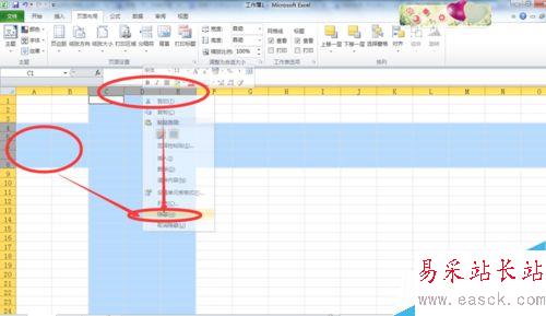 EXCEL表格隱藏行、列