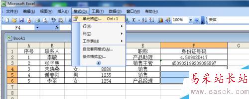 Excel表格中如何輸入身份證號碼?