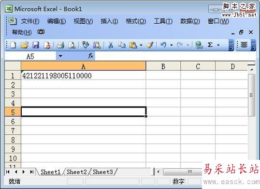 Excel中輸入身份證號(hào)