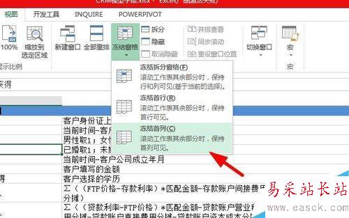 如何在excel 2010中凍結窗口?