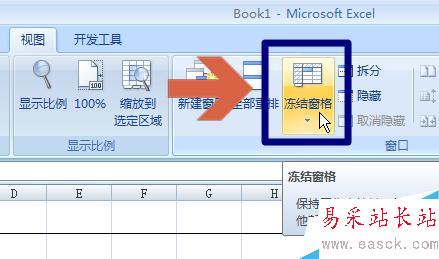 excel2007凍結表格窗格始終一直顯示第一行或列