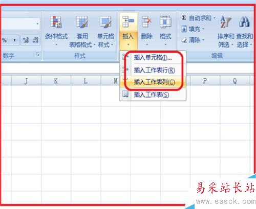電子表格中如何插入(刪除)行和列