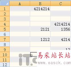 填充Excel中不連續的單元格的方法