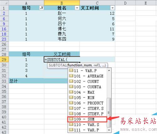 Excel 2010如何加總已篩選項？